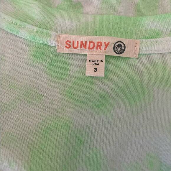 SUNDRY Tunic Women L Green‎ Abstract Tank Modal Cotton Soft Athleisure Sport Gym - Picture 2 of 10
